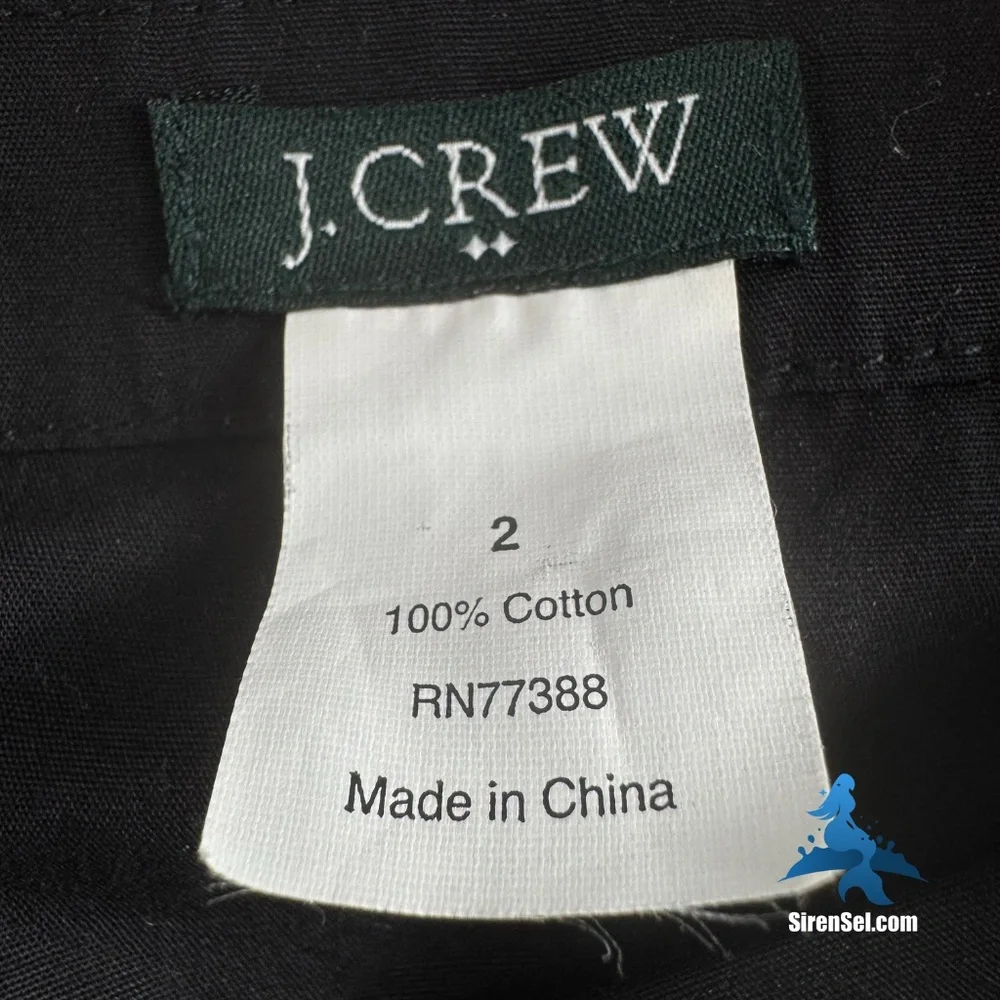 1274 J.Crew Pleated Ruffle Neck Sleeveless Blouse – Size 2 – Black